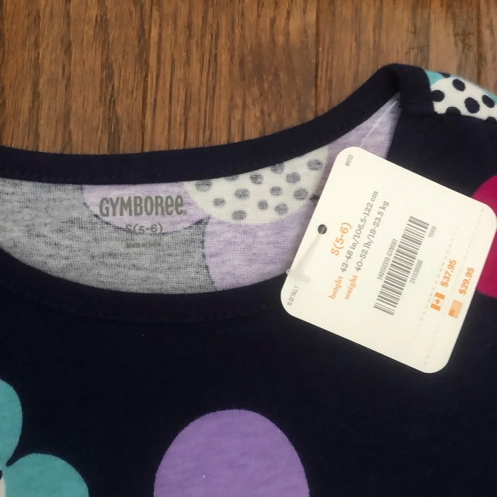 Gymboree navy floral ruffled cotton dress